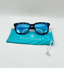 Blenders Blue Raptor Black Tortoise Frame Blue Mirror Polarized Lens Sunglasses