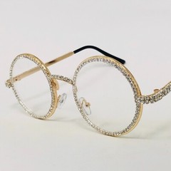 Diamond Sunglasses Clear lens Designer Buffs Migos Hip Hop Retro VVS Round Bling