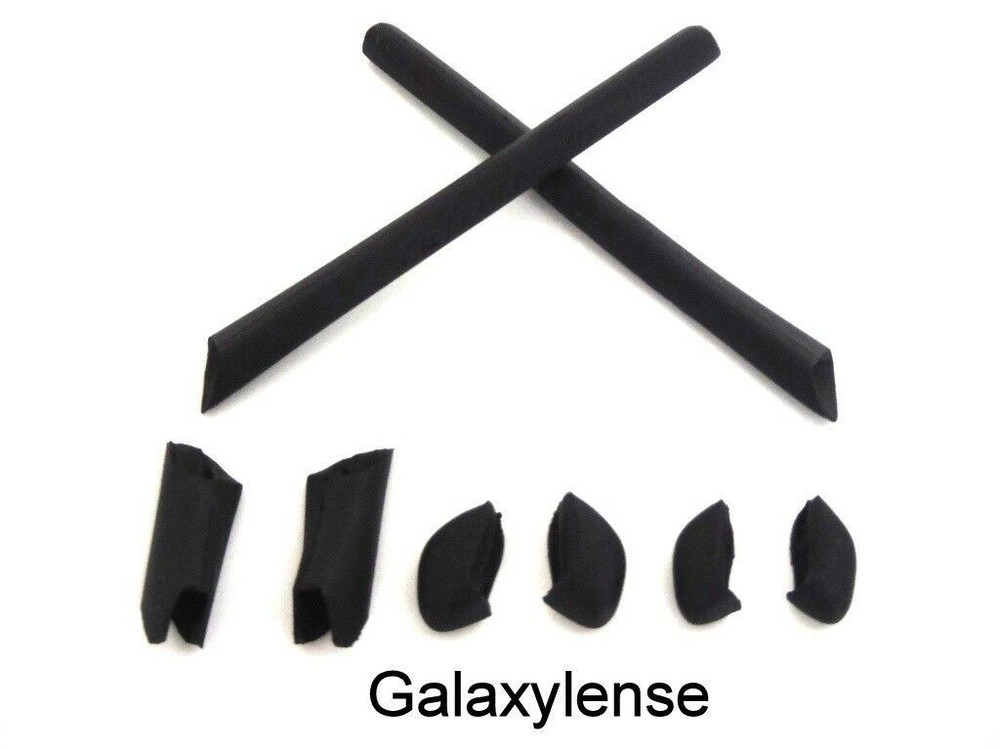 Galaxy Ear sock Nose Pad Rubber Kits For-Oakley Half Jacket 1.0 Sunglasses Black