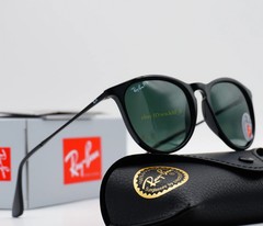 Ray-Ban Erika Classic RB4171 54-18 Black G-15 Green Polarized Sunglasses UV