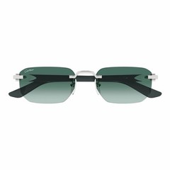 CARTIER CT0622S 003 Silver Green Green Gradient Lens Unisex Sunglasses AUTHENTIC