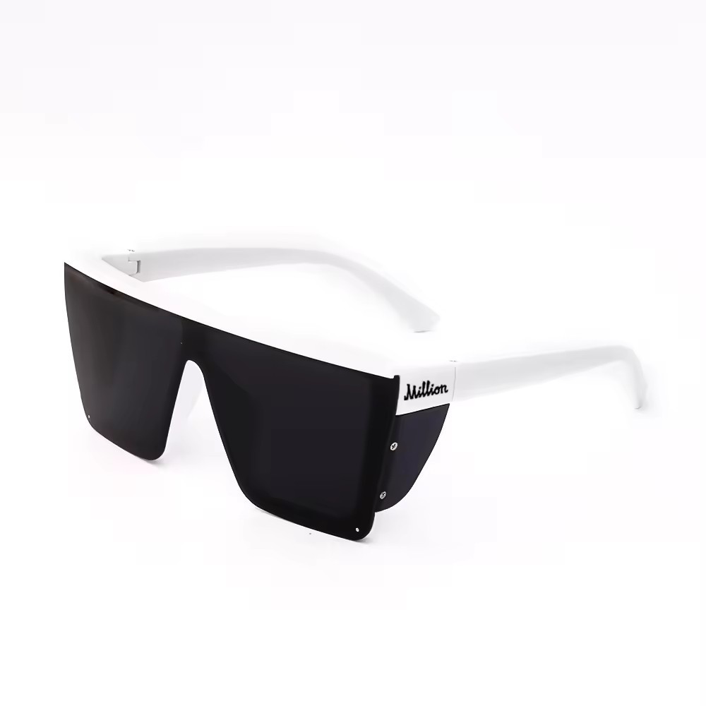 Million Vision Z87 glasses White Frame Black Tinted Lens for Men Designer