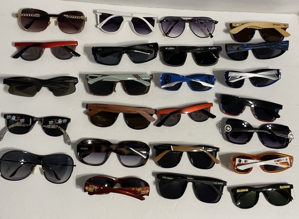 24 Sunglasses Frames Lot Assorted Brands Mix Mens Womens Kids “READ”