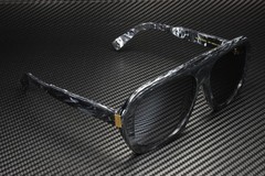 DUNHILL DU0022S 003 Rectangular Squared Black White Silver 59mm Men’s Sunglasses