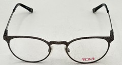 Tumi Mens Stainless Steel Round Eyewear Frame T107 Gunmetal 49mm