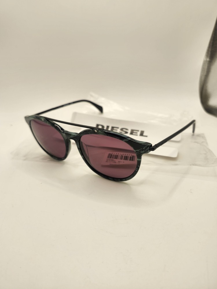Brand New Diesel Sunglasses DL0188 Dark Green Marble Black Bar 98J 54-17-145 3