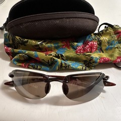 Maui Jim MJ Sport Brown Plastic Sunglasses w/ Case & Floral Pouch