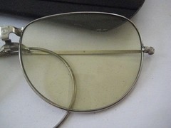 American Optical AO Unknown Aviator Pilot Sunglasses Silver Frame With Case