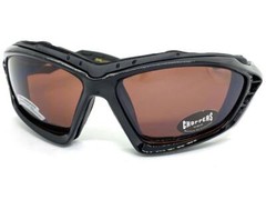 MOTORCYCLE BIKER Riding Driving Padded Protective SUN GLASSES Goggles Brown Lens