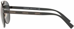 RARE New VERSACE Black Gold Logo Metal Designer Aviator Sunglasses VE2209 100987