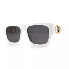 SQUARE GOLD LION HEAD MEDALLION SUNGLASSES CLASSIC CASUAL RETRO DESIGNER SHADES