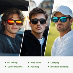 Polarized Sports Sunglasses for Men Women, UV Protection Lightweight Sun Glas…