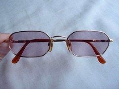Emporio Armani Vintage Sunglasses Purple Lenses Gold