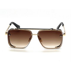 Square Pilot Sunglasses Men Designer Shades Gold Brown Lens UV Protect Modern