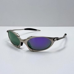 Oakley Romeo X-Metal Sunglasses Silver Frame Purple Green Gradient Lens