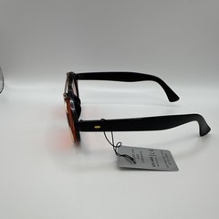All Round Sunglasses Black Plastic/Metal Frame Red Tinted Plastic Lenses UV400