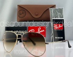 Ray-Ban RB3025 Aviator Sunglasses Gold Frame Brown Gradient Lens 001/51 58mm NEW