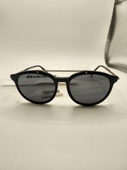 Brand New Diesel Round Sunglasses DL0188 Gloss Black Silver Bar 01A 54-17-145 3