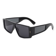 Square Retro Thick Frame Flat Top Rectangle Sunglasses With UV Protection