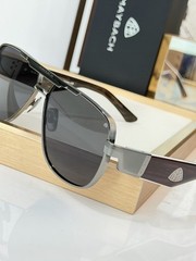 Maybach THE KING IV Luxury Sunglasses Gunmetal Silver Gray Lens Aviator