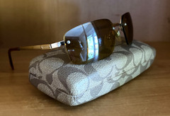 VTG COACH JULIA S313 BRZ 58 17-120 RIMLESS SUNGLASSES ITALY *As Is See Condition
