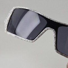 Oakley Oil Rig 03-461 White Text Print Grey Lens Made USA Pre-Luxottica Rare