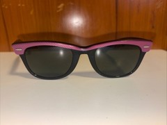 Ray Ban Bausch Lomb B&L Sunglasses Wayfarer 50mm Vintage Pink Black Neat Street