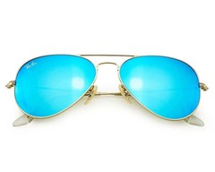 Ray-Ban Sunglasses RB3025 Aviator Flash Gold Frame Blue Flash Lenses 58mm Unisex