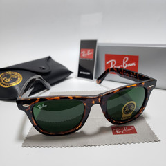 Ray-Ban RB2140 Wayfarer Classic Sunglasses Tortoise Frame Green Glass Lens 50mm