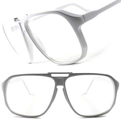 Designer Look Rich Famous Hip Hop 90s Style Oversized White Clear Lens Glasses