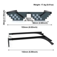 Thug Life Glasses Deal With It Sunglasses MLG Eyewear Unisex Meme Cool 8 Bit USA