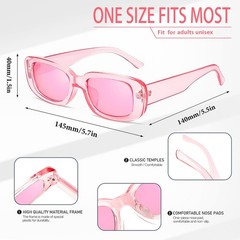 Wholesale 40 Pack Colorful Rectangle Sunglasses Bulk Adults Unisex, Fun 90s C…