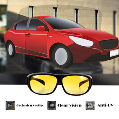 2 Pair HD Day Night Vision Glasses Driving Sports Wraparound Fit Over Sunglasses