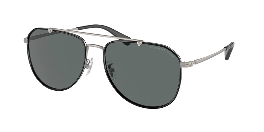 New Coach Man Sunglasses HC7164 936881 Satin Gunmetal/Black/Grey Solid 59mm