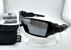 OAKLEY OIL RIG MATTE BLACK W/ SILVER AFTERMARKET POLARIZED SUNGLASSES 03-464 9