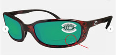 Costa Del Mar Brine Readers C-Mate 2.50 Tortoise Green Mirror 580P Plastic Lens