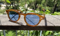 Vintage Blue polarized sunglasses mens johnny depp blonde acetate glasses UV400