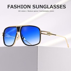 Sunglasses Men Women Unisex Goggle Alloy Big Frame Metal Punk Style Shield
