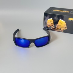 Oakley Gascan OO9014 Polarized Sunglasses Matte Black Frame Deep Blue Lens