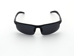 Polarized Mercedes Benz Flex Arm Metal Sports Rimless Sunglasses Black Smoke MB1