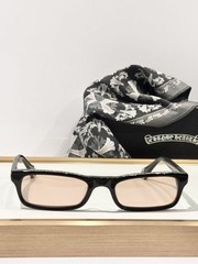 Chrome Hearts KEEPER Eyeglasses 55-21-142 Black Rectangle Frame 925 Silver
