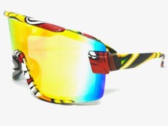 Oversized RETRO SPORTY WRAP Shield Cycling SUN GLASSES Large Big Graffiti Frame