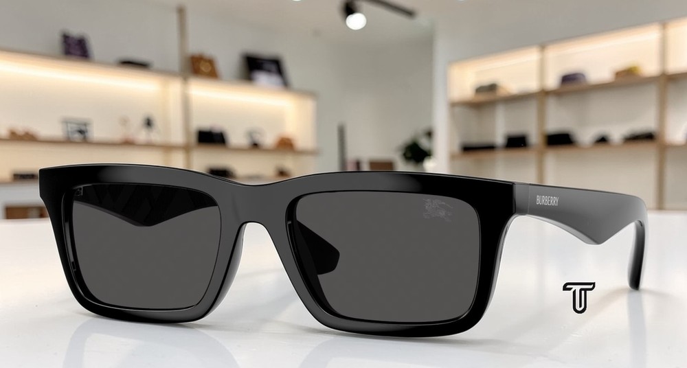 BURBERRY BE4475U 300187 Black Dark Grey 53 mm Men’s Sunglasses