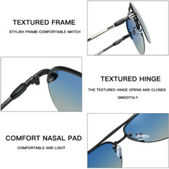 Metal Oval Polarized Sports Sunglasses For Men Rimless Outdoor Driving Glasses