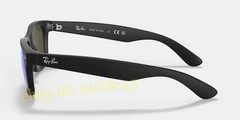 Ray-Ban RB2132 New Wayfarer Sunglasses Blue Flash Mirror Matte Black 55mm UV400