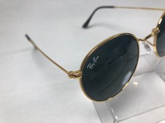 Ray-Ban RB3447 Round Metal Black Frame Gray Lens Sunglasses