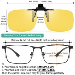 Night Driving Glasses Clip On Polarized Yellow Lens 60x44mm – Anti Glare
