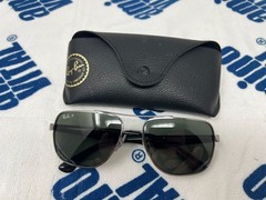 Ray-Ban RB3483 004/58 Gunmetal Black Square Polarized Sunglasses 60mm Case