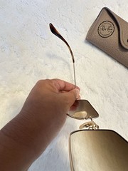 Ray-Ban Square 1971 Classic Sunglasses – Polished Gold Frame with Light Brown…