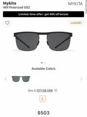 Mykita Sunglasses Will C 152 Size 57-18-150 Handmade In Germany L